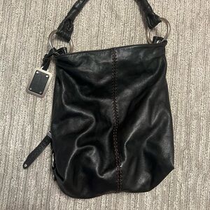 B. Makowsky black leather hobo bag.  Gently used.
